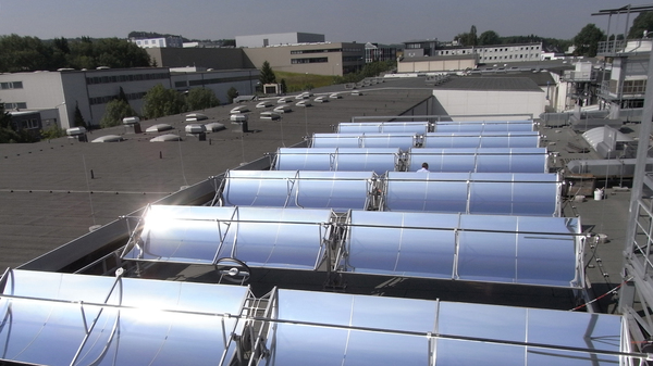 Instalacion solar para calor de proceso en la cubierta de una industria. Ref:DLR